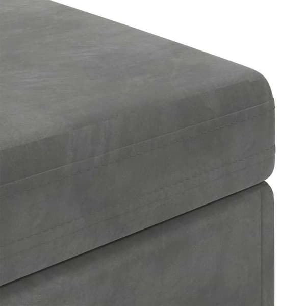 Taburett - EXKLUSIV HEM - 101 x 41 x 40 cm - Sammet - Kompositträ - Mörkgrå Mörkgrå