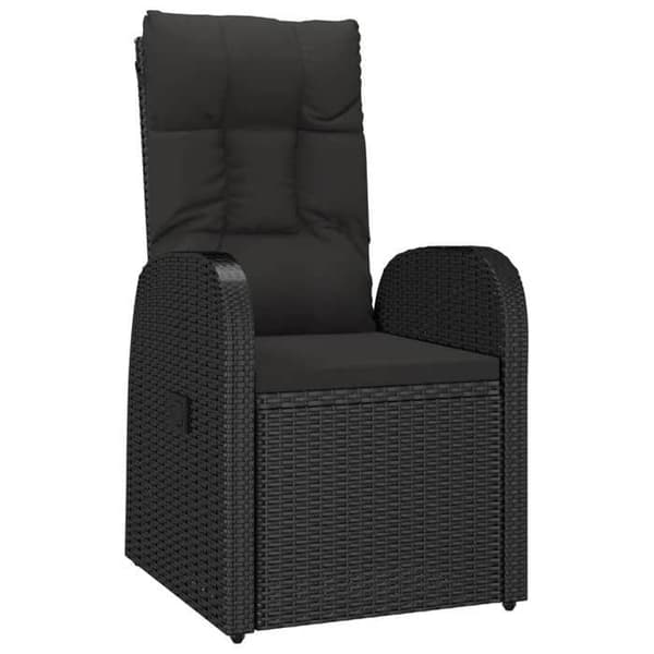 Maison Exclusive - Puutarhakalusteryhmä tyynyillä 3 kpl Musta