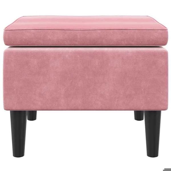 Maison Exclusive - Pall med ben i trä Rosa Sammet Sammetrosen
