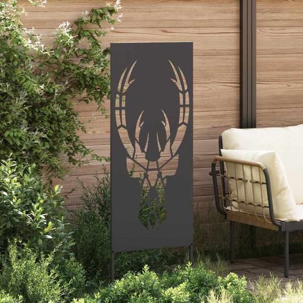 Havemur - EKSKLUSIV HUS - Rektangulær - Sort - 50 x 140 cm - Stål med mat finish Svart
