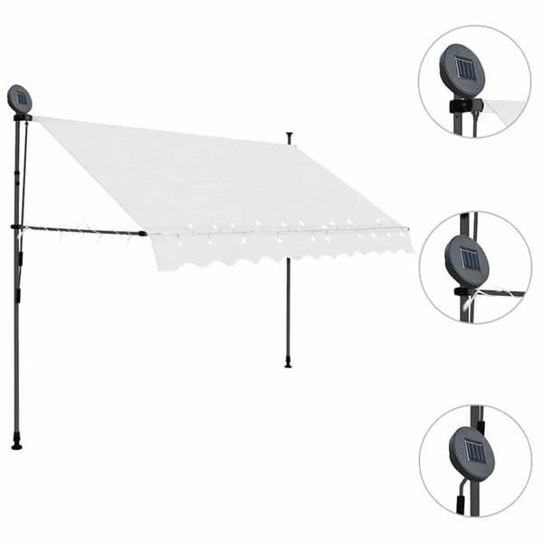 Maison Exclusive - Manuell utdragbar markis med LED 250 cm Kräm Grädde