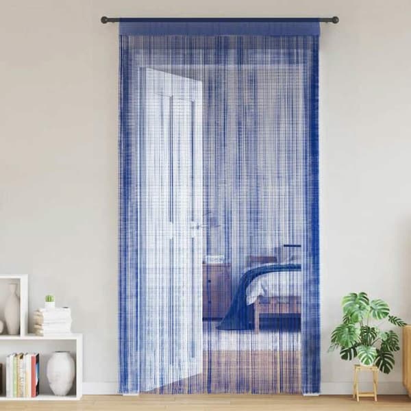Gardiner i tråd - Eksklusivt hus - 100 x 250 cm - Blå - 100% polyester Blå