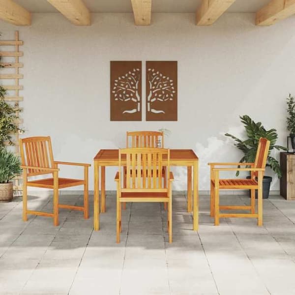 Maison Exclusive - 5-delars matsalsset för trädgård Brun