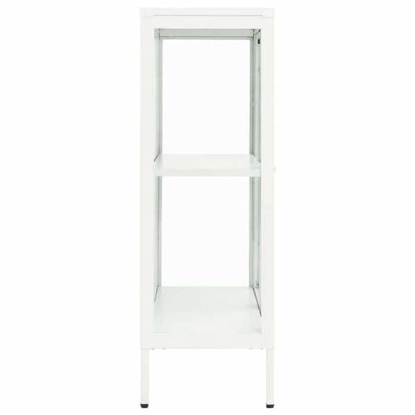 Maison Exclusive - Buffé Vit 75x35x105 cm Stål och glas