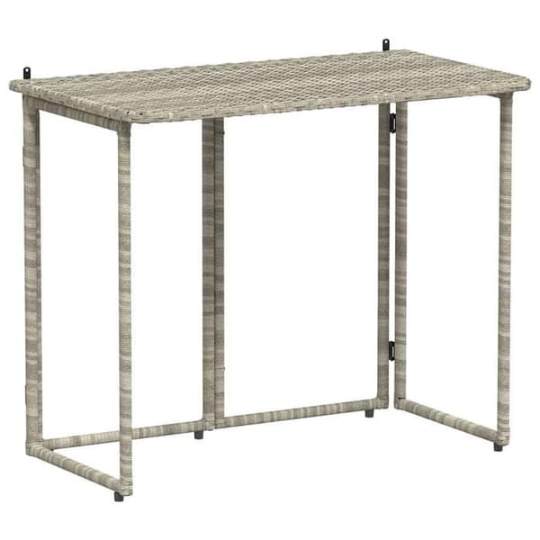 Maison Exclusive - Fällbord för trädgård ljusgrå 90 x 51 x 75 cm polyrotin