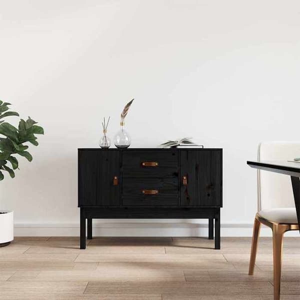 Maison Exclusive - Buffet Musta 110x40x78 cm Massiivipuu