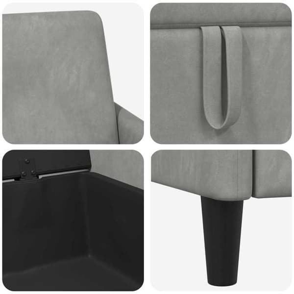 Maison Exclusive - Soffa med förvaring 2 st Grå polyester