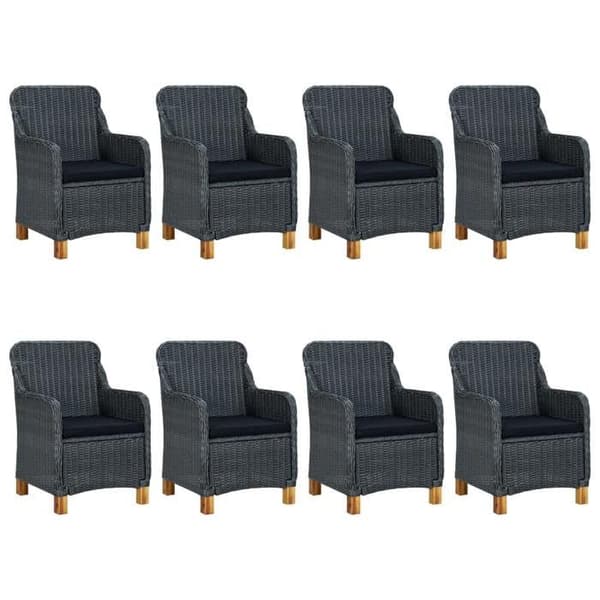 Maison Exclusive - Utomhusmatgrupp 9 delar med kuddar i flätad resin