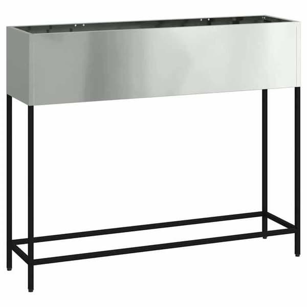 Höjd planteringslåda - EXKLUSIV HEM - 100 x 26 x 82 cm - Galvaniserat stål - Silver - Rektangulär Pengar
