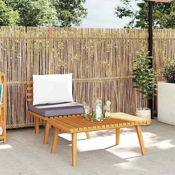 Maison Exclusive - Havegruppe 2 stk med puder i solid akacietræ
