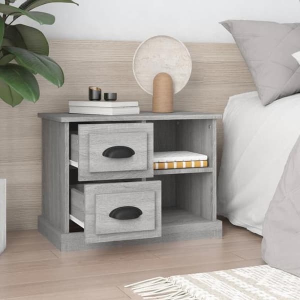 Maison Exclusive - Nattens bord sonoma grå 60x35,5x45 cm Sonoma grå