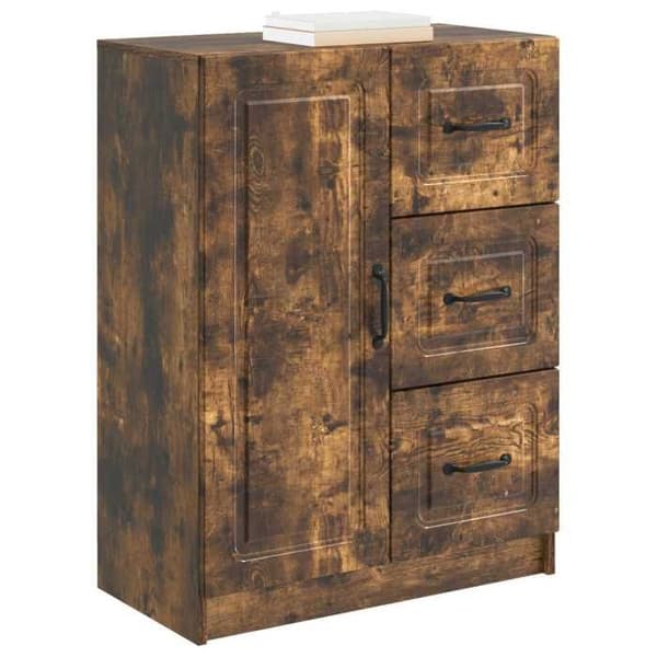 Maison Exclusive - Buffé Ek rökt 66 x 34,5 x 87 cm Ingenjörsträ