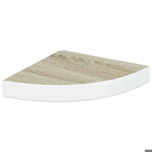Maison Exclusive - Väggkrokar i hörn 2 st Ek och vit 25x25x3,8 cm MDF