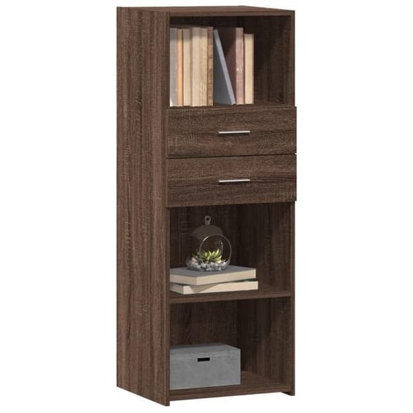 Maison Exclusive - Buffé hög ek brun 45x42,5x124 cm ingenjörsträ