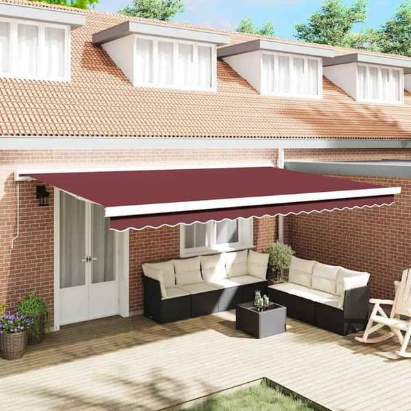 Maison Exclusive - Manuel indtrækbar markise bordeaux 500x300 cm