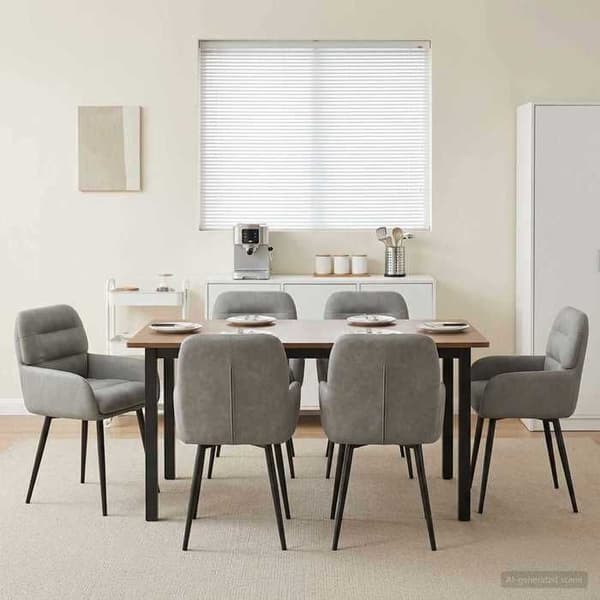 Maison Exclusive - Matstolar 6 st Ljusgrå Sammet