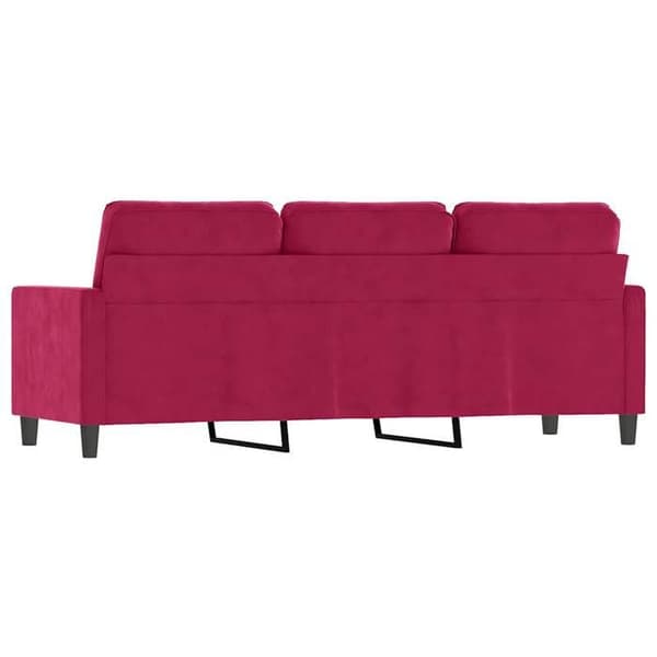 Maison Exclusive - Soffa 3-sits Röd vinröd 180 cm Sammet Röd Bordeaux