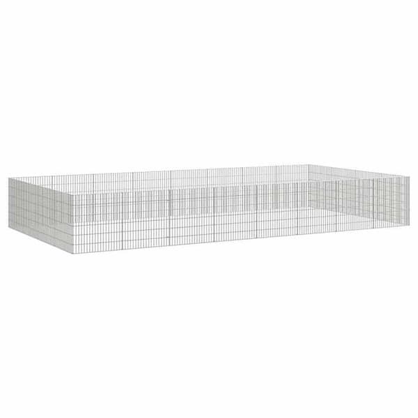 Dyrindhegning - EKSKLUSIVT HUS - 24 paneler - Galvaniseret stål - 54x60 cm - Selvmontering