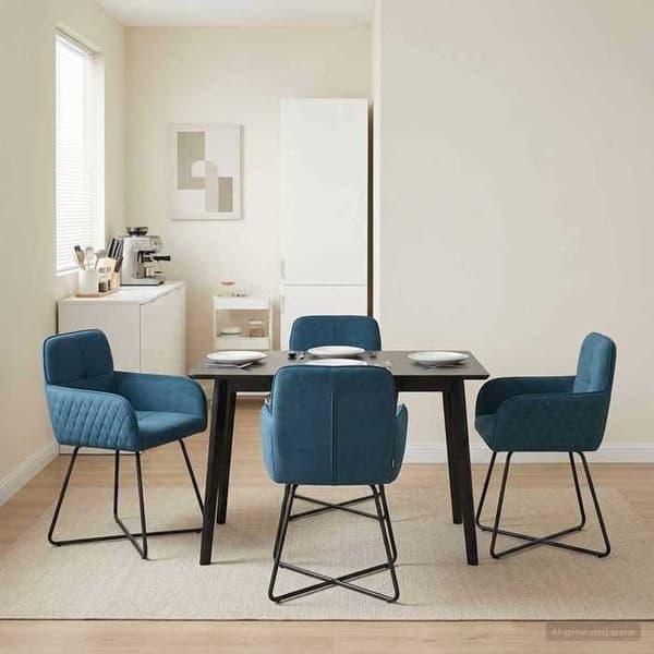 Maison Exclusive - Matstolar 4 st Sammet Blå 59 x 56,5 x 86 cm Blå