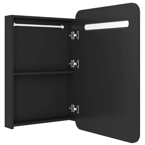 Maison Exclusive - Badeværelsesskab med LED-spejl sort 60x11x80 cm