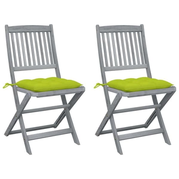 Maison Exclusive - Fällbara utomhusstolar set om 2 och kuddar i akaciaträ