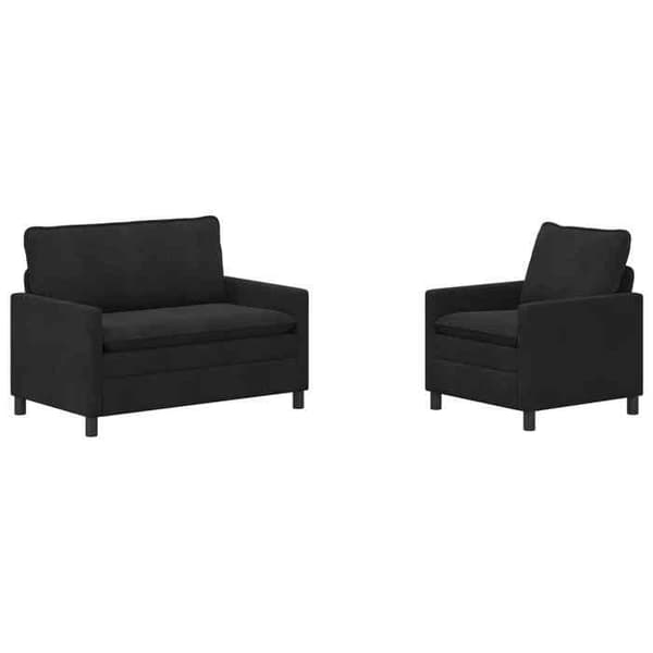 Maison Exclusive - 2 kpl sohvakokonaisuus musta sametti