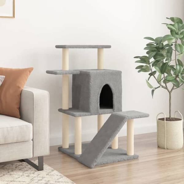 Maison Exclusive - Kattekradse med lys grå sisal 97 cm ljusgrått
