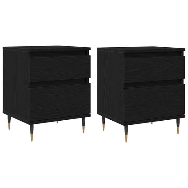Maison Exclusive - Natbord 2 stk Sort eg 40 x 35 x 50 cm