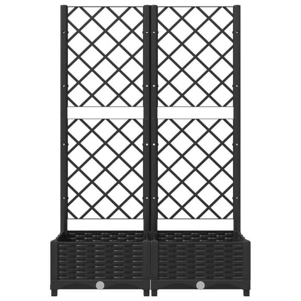 Plantekasse med trellis - EKSKLUSIV HUS - 80 x 40 x 121,5 cm - Sort - Polypropylen - Rektangulær Svart