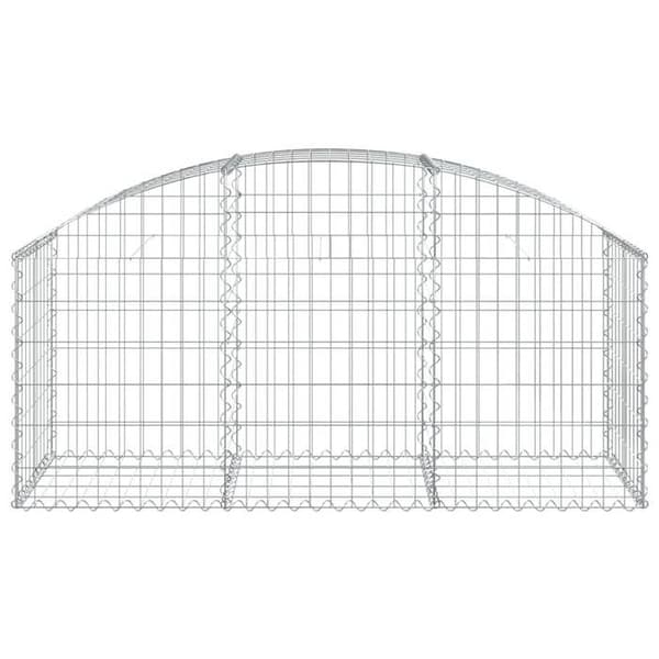 Maison Exclusive - Båge av gabionkorgar 150x50x60/80 cm Galvaniserat stål silver-
