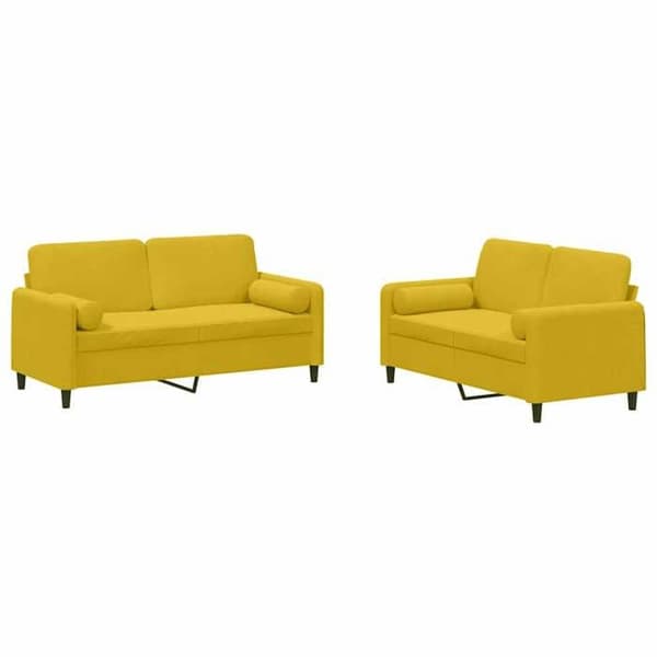 Maison Exclusive - 2 kpl sohvasetti keltaisilla samettityynyillä