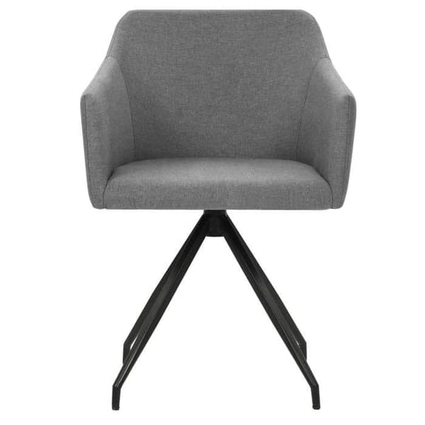 Matstol - Exklusivt Hem - Set om 2 - Ljusgrått tyg (polyester) - 360° svängbar ljusgrått