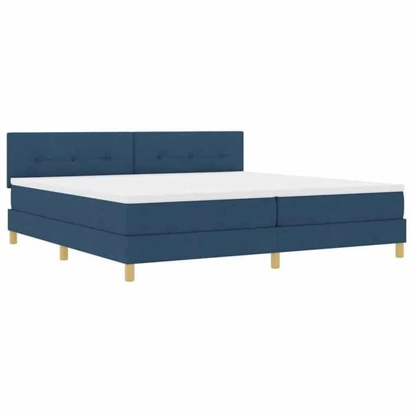 Maison Exclusive - LED-fjeder seng med blå LED-striber 200 x 200 cm stof
