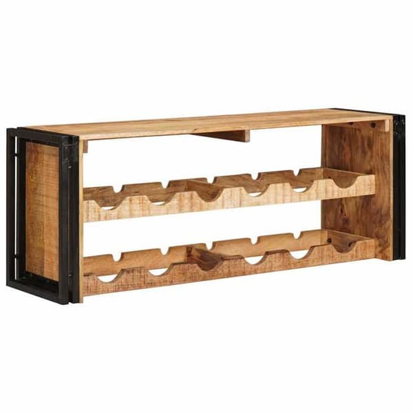 Maison Exclusive - Vinställ 100 x 45 x 33 cm i solid rå mangoträ