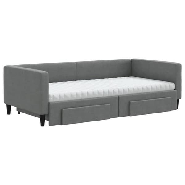 Maison Exclusive - Sovesofa med udtræk og skuffer i mørkegrå 100x200 cm stof