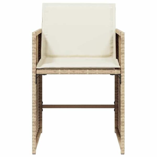 Maison Exclusive - Trädgårdsstolar med kuddar, set om 4, beige flätad resin beige