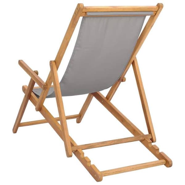 Maison Exclusive - Strandstol Ljusgrå Massivt teakträ