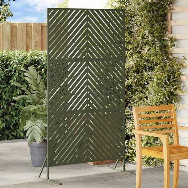 Maison Exclusive - Integritetsskärm 100 x 50 x 180 cm Stål Olivgrön