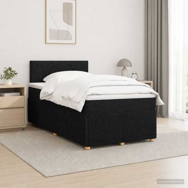 Maison Exclusive - Sängbox med madrass Svart 120 x 190 cm Tyg