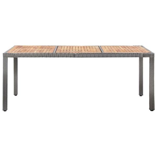 Maison Exclusive - Utomhusmatgrupp 9 delar med kuddar i flätad resin Grå
