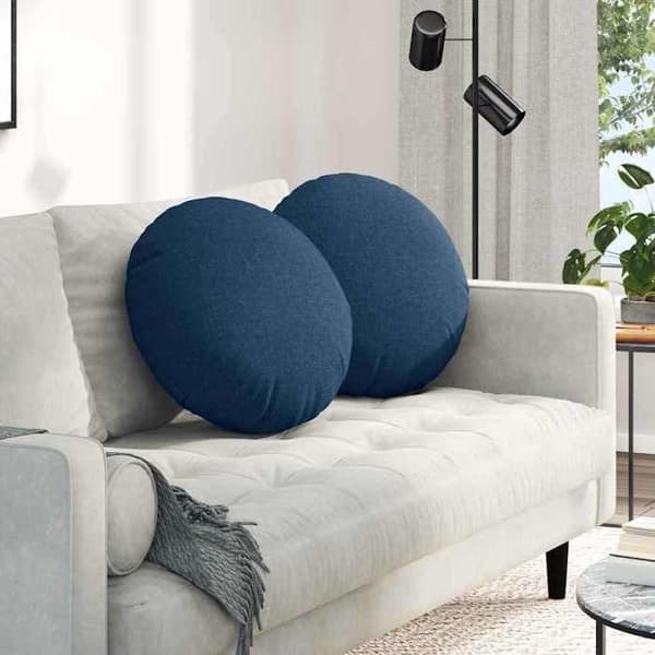 Maison Exclusive - Sittkuddar 2 st Tyg Blå Ø50 x 19 cm