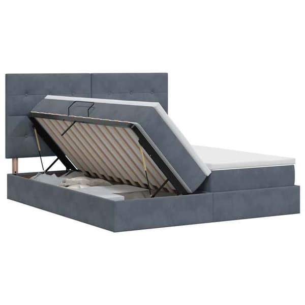 Maison Exclusive - Förvaringssäng med lagring Mörkgrå 200 x 200 cm Sammet