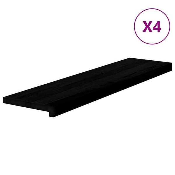 Trappe - EKSKLUSIV HUS - 4 dele - Massiv eg - 100x25x2 cm - Brun-sort brun-svart