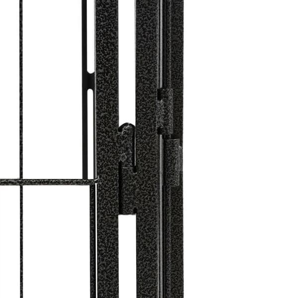 Hundegård - Eksklusivt Hus - 28 paneler - 50 x 100 cm pr. panel - Pulverlakeret stål, sort Svart