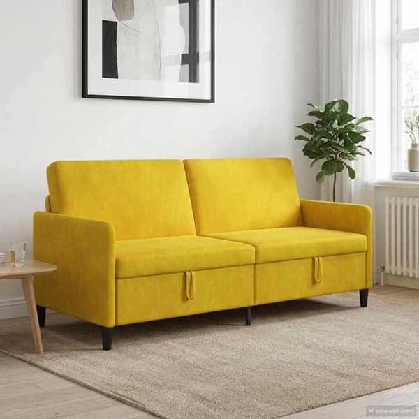 Maison Exclusive - Soffa med förvaring Gul 192 x 78 x 87 cm Polyester Gul