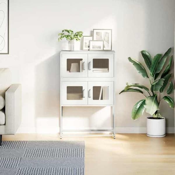 Maison Exclusive - Hvidt buffet 68x39x107 cm stål