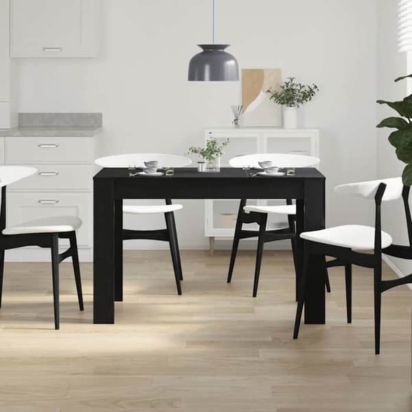 Maison Exclusive - Spisebord i sort egetræ 120x60x76 cm ingeniørtræ