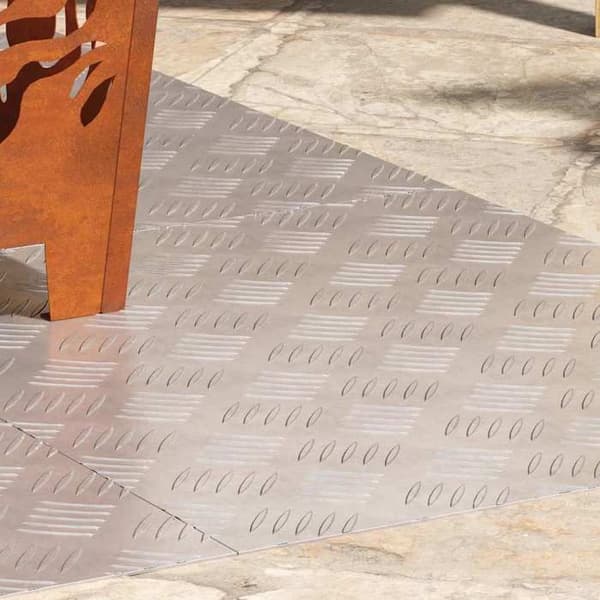 Maison Exclusive - Nez de marche 4 stk 60 x 50 cm Sølv Aluminium Rektangulær