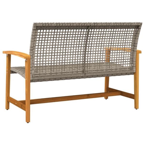 Maison Exclusive - Grå trädgårdsbänk 112 cm i flätad resin och akaciaträ Grå