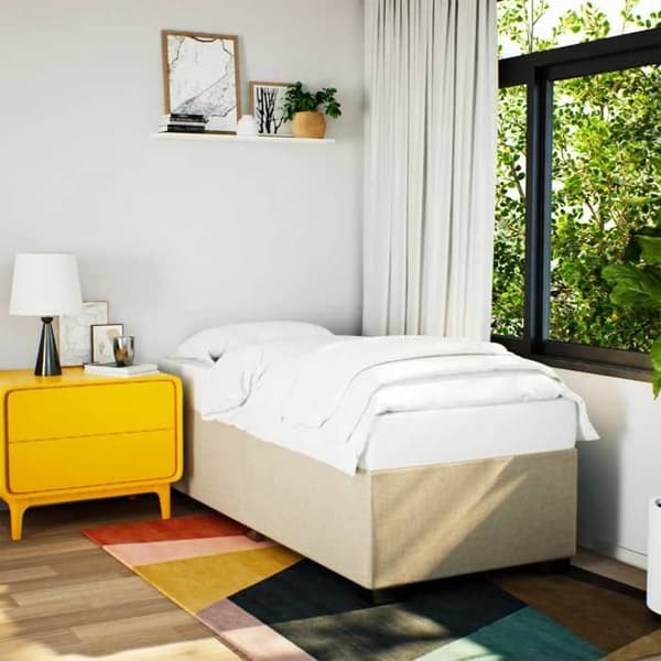 Maison Exclusive - Sengestel uden madras creme 90x190 cm stof